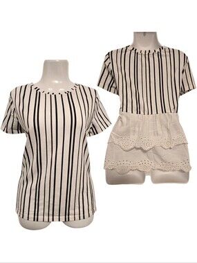 Concepts - Striped Crochet Back Tee